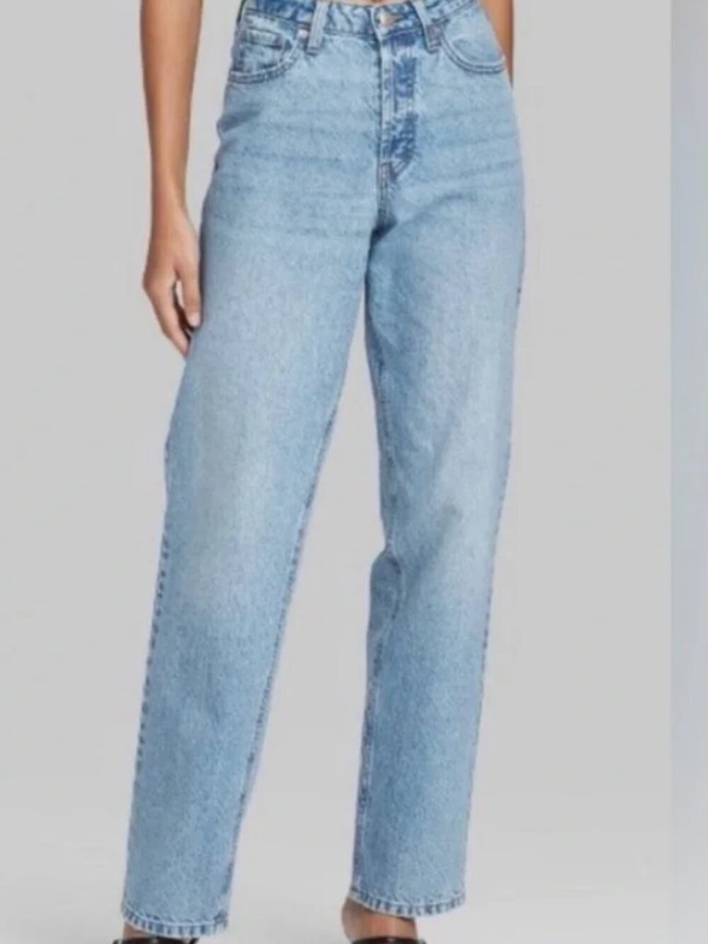 Wild Fable Medium Wash High Rise Straight Leg Denim Jeans Sz 6